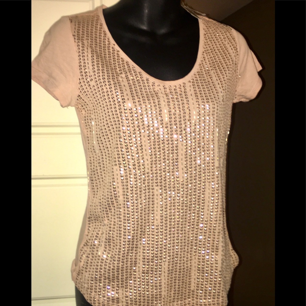 🌾 LOFT embellished scoop neck tee